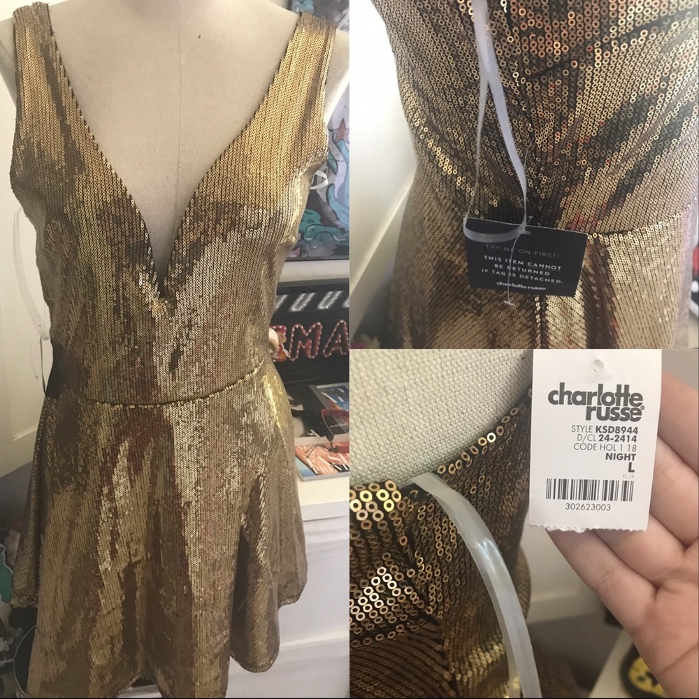 Harley Quinn Club Dress (sequin gold dress)